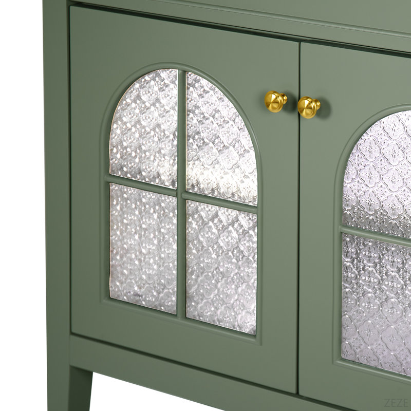 Armoire de salle de bain 35,6 ", seule armoire, Vert