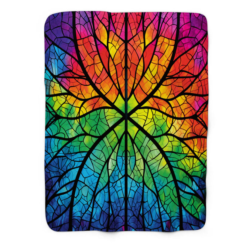 Coloured Glass Designs - 1 pièce Sherpa Premium, Grand lit