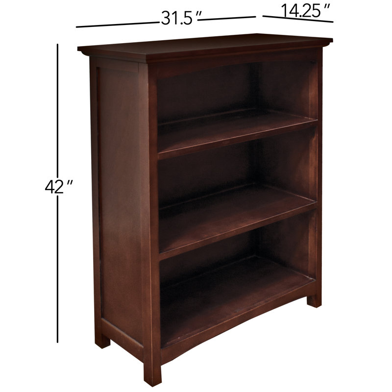 Sandisfield Solid Wood Bookcase, Coffee