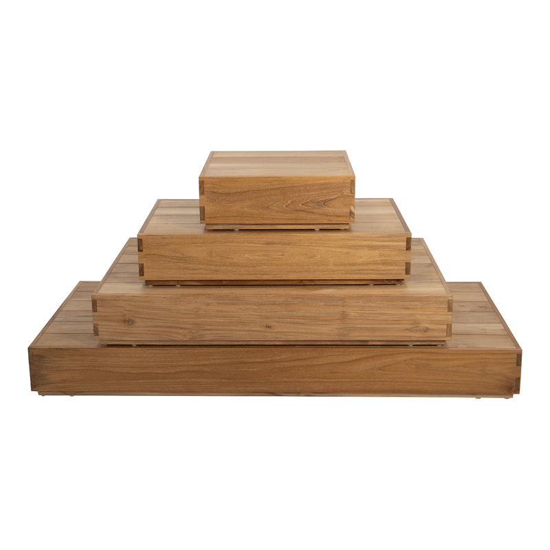 Pacific Outdoor Rectangular Teak Coffee Table, 8" H x 32.5" W x 72" L