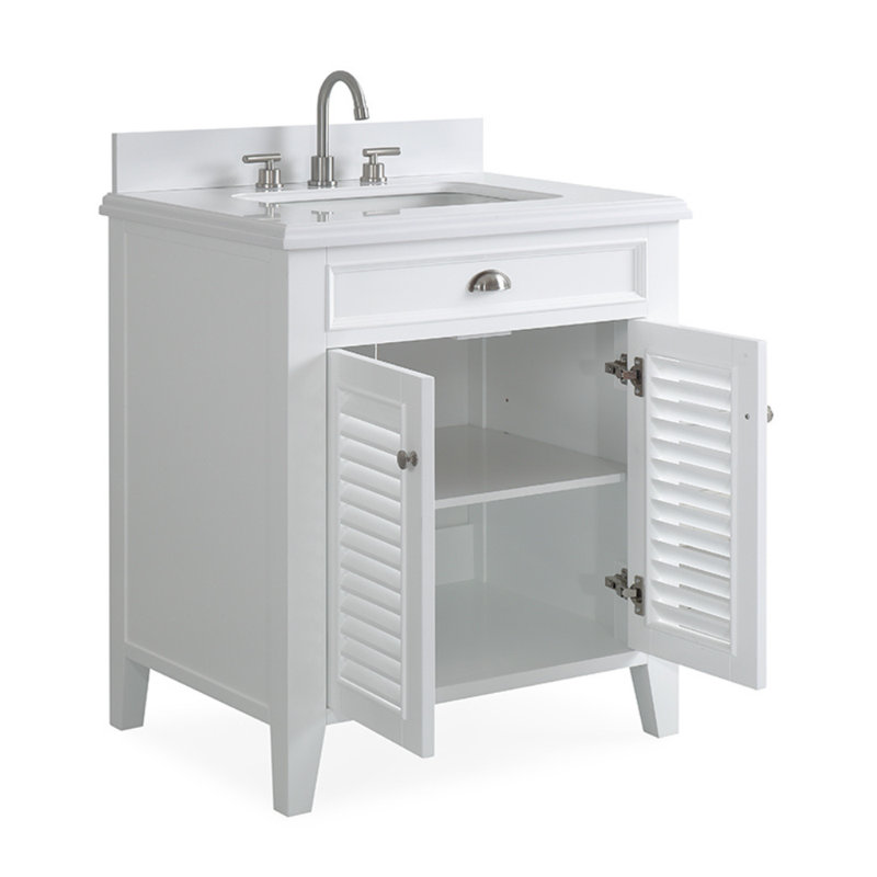 Meuble-lavabo blanc 30 po Kalani