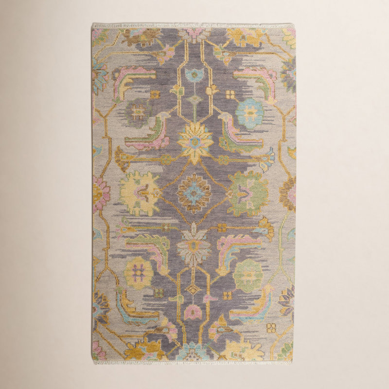 Iris Multi Hand Knotted Wool Rug, Rectangle 9'6" x 13'6"
