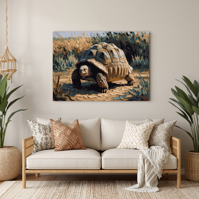 Faune, tortue d'Afrique, art mural gris, H 16 po x l 20 po
