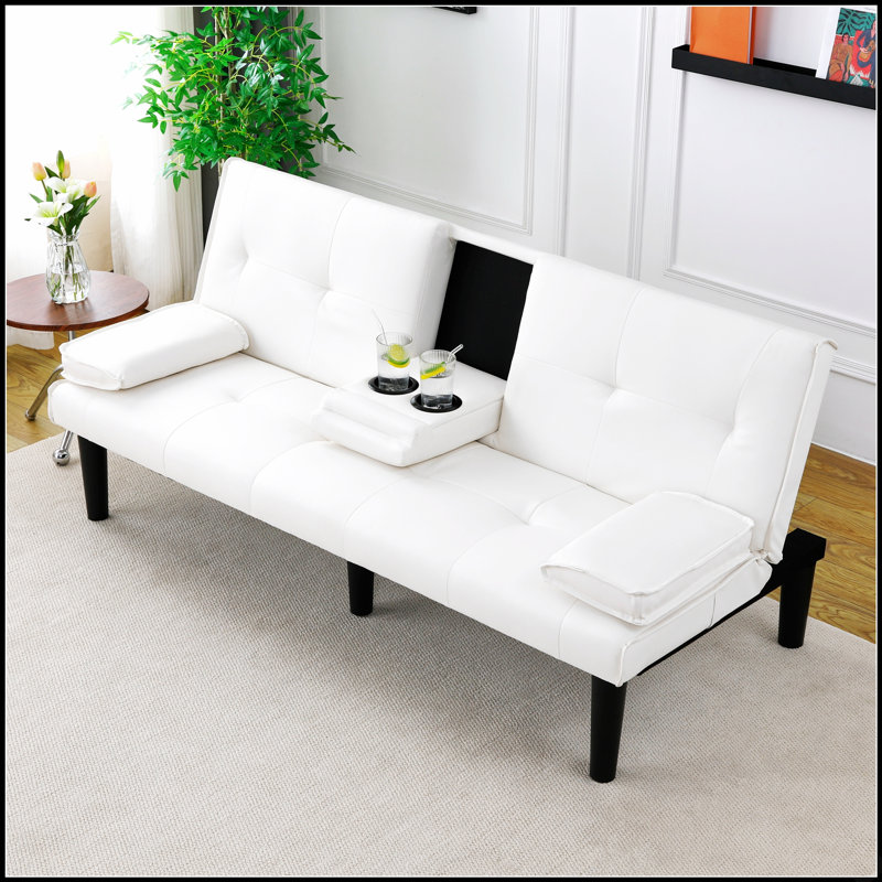 Canapé-lit pliable et polyvalent avec porte-gobelets pour la transformation des chambres d'amis et l'optimisation de l'espace dans les espaces de vie.