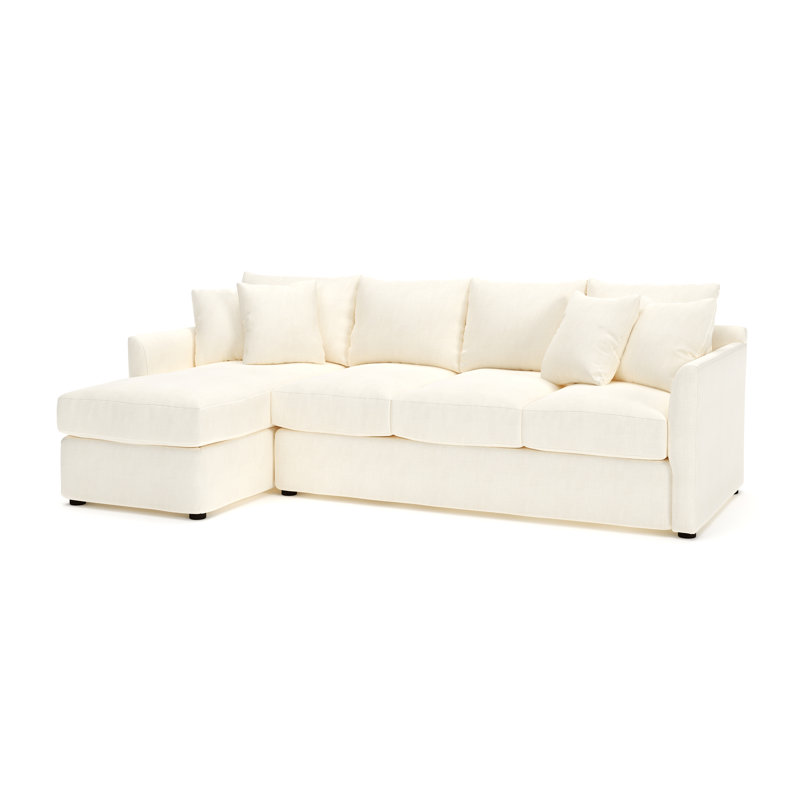Cecelia Upholstered Chaise Sectional, Conversation Pearl Basketweave, Left Hand Facing