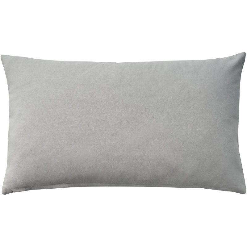 Gray Cotton Embroidered Floral 20" x 20" Throw Pillow Cover
