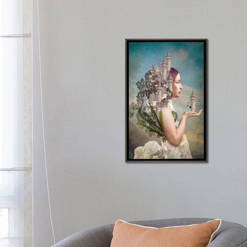 «My Home Is My Castle» par Catrin Welz-Stein - impression d'art graphique, H 26 po x l 18 po x 1,5 po, Pas de tapis