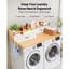 54 x 27,5 po, comptoir de laveuse-sécheuse avec tablette, laveuse et sécheuse en bois avec 2 tiroirs et 2 crochets, machine à laver le linge pour placard à linge, rangement et garde-manger-128900873