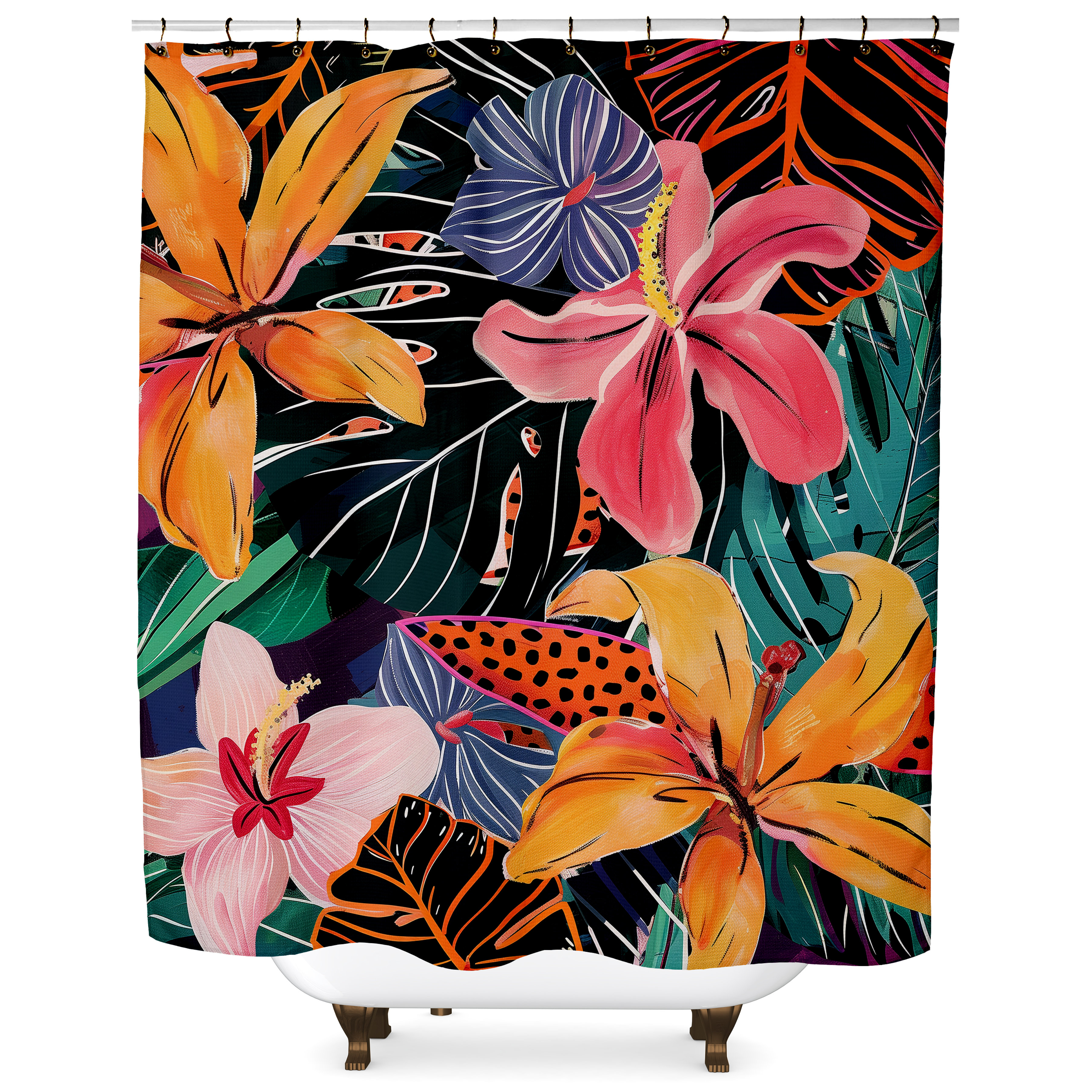 Bayou Breeze Basit Floral Shower Curtain | Wayfair