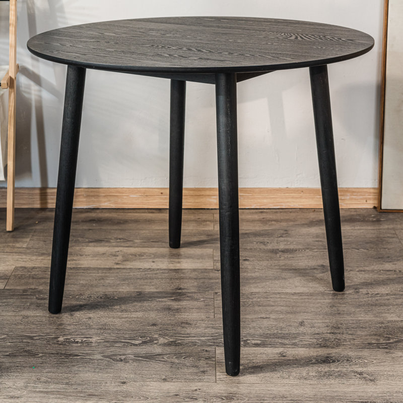Dowden 4-Person Wood Dining Table, Black