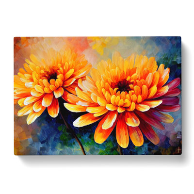 Chrysanthemum Flowers - Wrapped Canvas