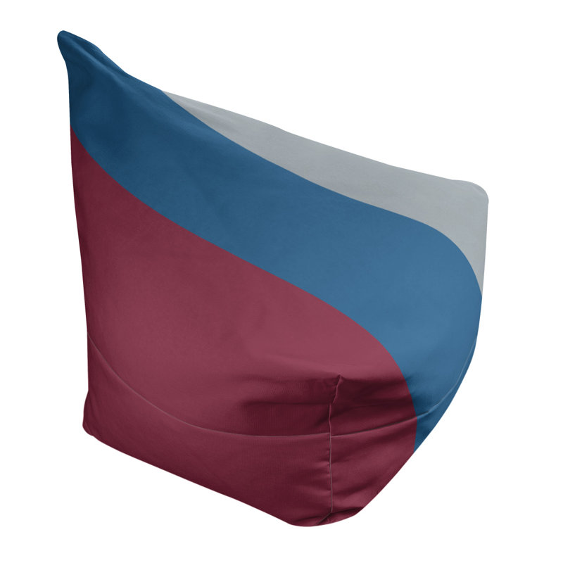 Sac de pois classique, H 30 po x l 27 po x P 27 po, Bourgogne / bleu bébé / argent