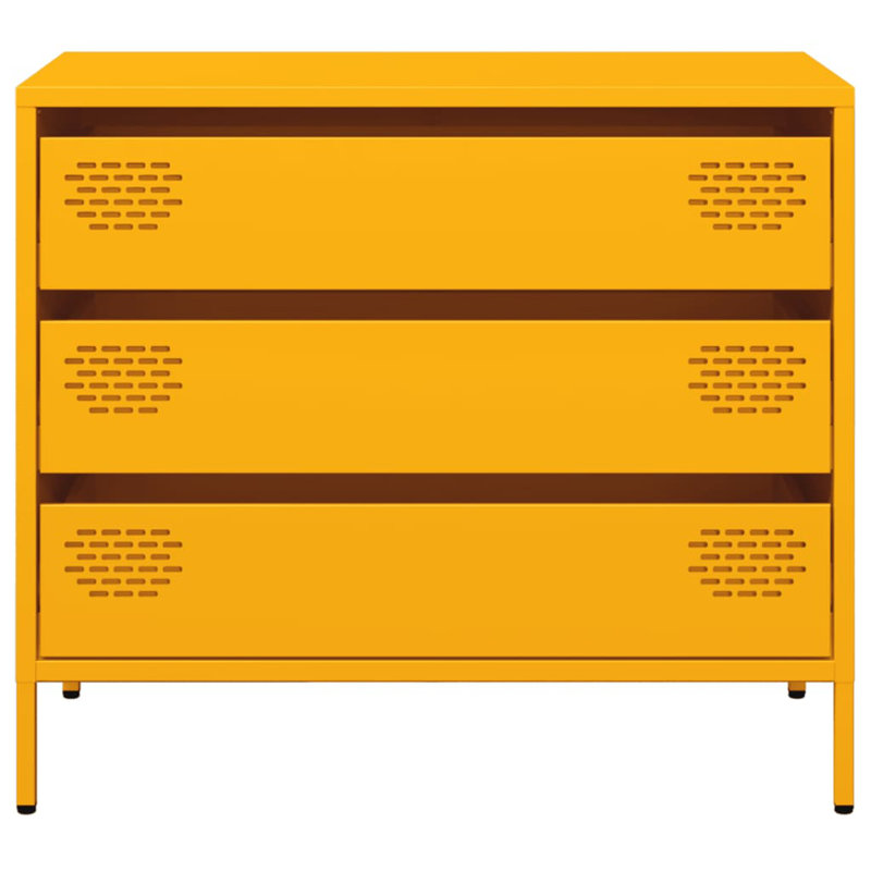 Seidy Steel 68cm W Chest of Drawers, Mustard Yellow