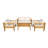 4-Piece Patio Furniture Set, Outdoor Furniture With Coffee Table, Patio Conversation Set Deep Seating With Thick Cushion For Backyard Porch Balcony,Teak Finish-138081596