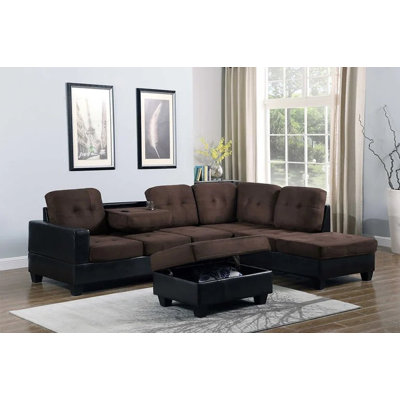 Upholstered L-Shaped Sectional Reversible