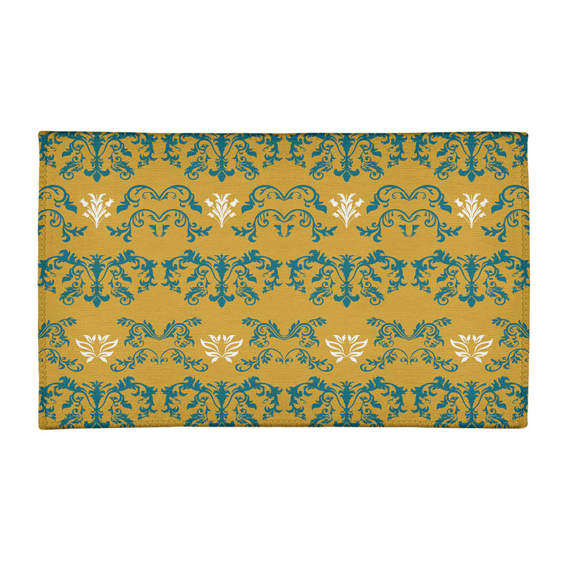 Damask Indoor Rug, Rectangle 3' x 5'