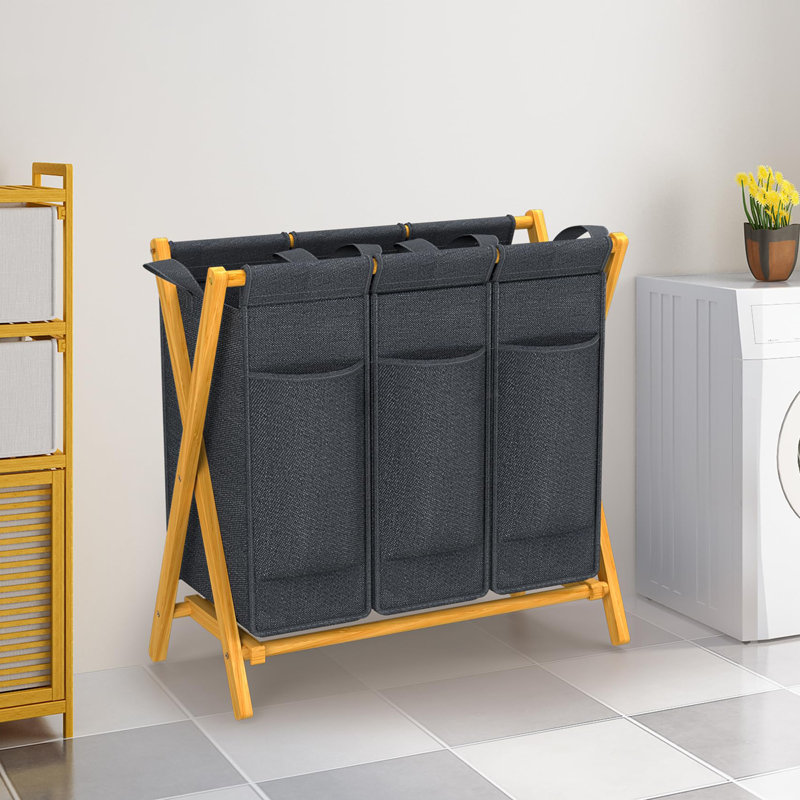 Laundry Sorter, Grey/Brown