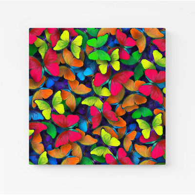 Rainbow Butterflies - Wrapped Canvas Print