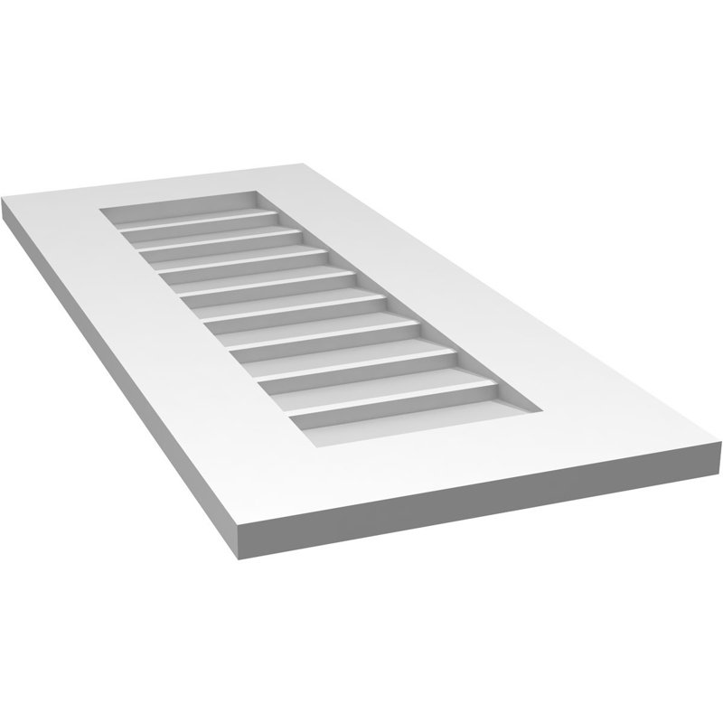 Vent à pignon rectangulaire en uréthane non-fonctionnel, H 32 po x l 14 po x P 1 po