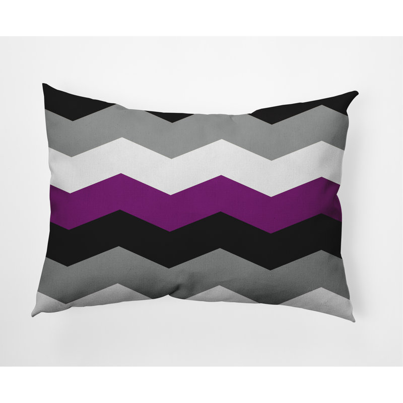Coussin décoratif à motif de chevron non binaire, Mauve