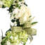 28" Grapevine Wreath With White And Green Hydrangea, Cream Heather And Wild Spray With Bows