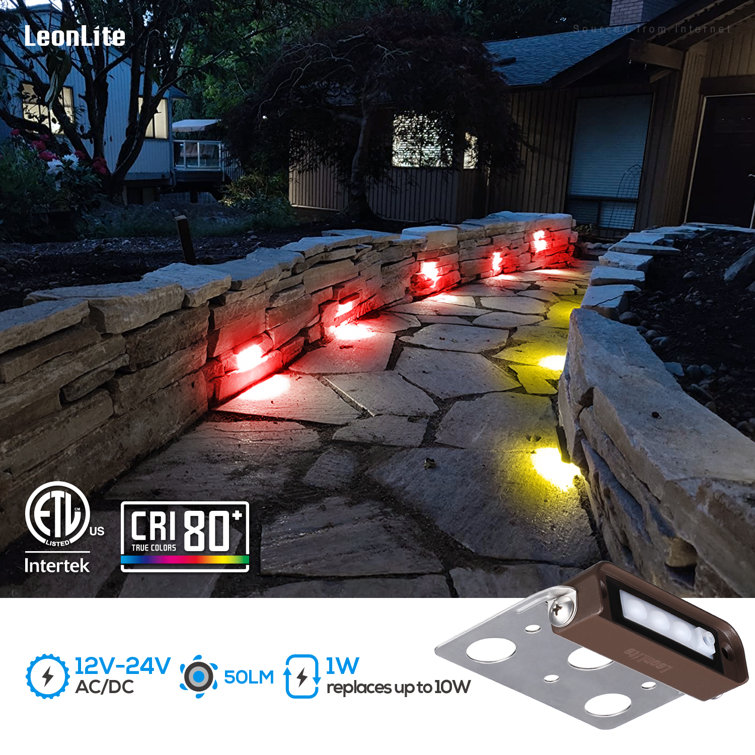 LEONLITE 4" LED Hardscape Step Light Low Voltage Colour Temperature  Selectable Wayfair Canada