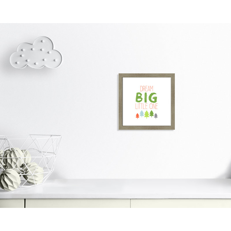 Dino Brave 2, art encadré, H 16 po x l 16 po x P 0,6 po, Encadré plat de bois de grange gris