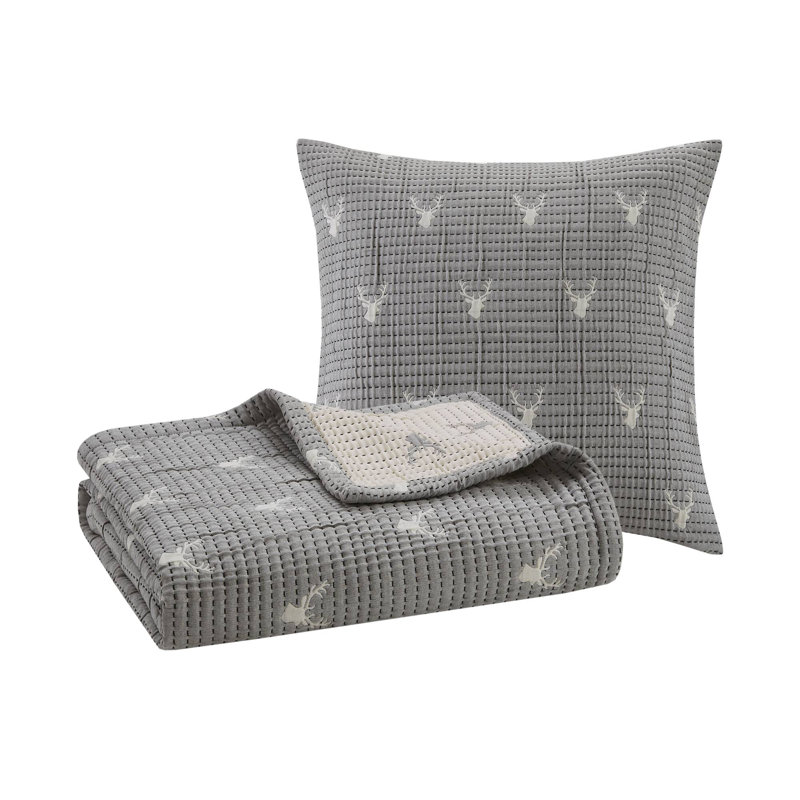 Ensemble de coussins décoratifs 2 pièces 50 x 70 po Keystone Grey Jacquard, Gris