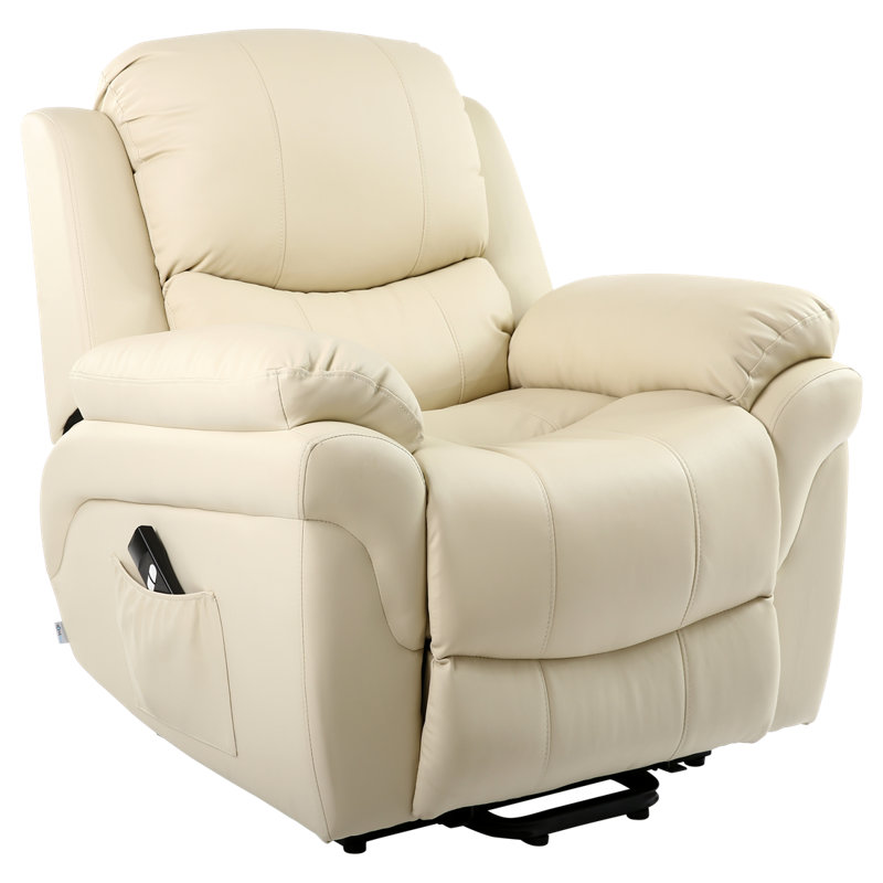 97cm Wide Lift Assist Standard Recliner, Single Motor Lift Assist, Cream