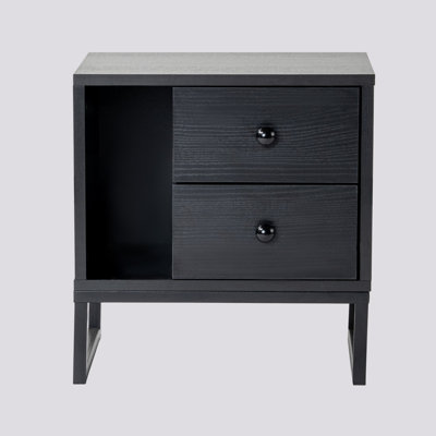 Morgin Metal Legs 2 Cabinets Nightstand
