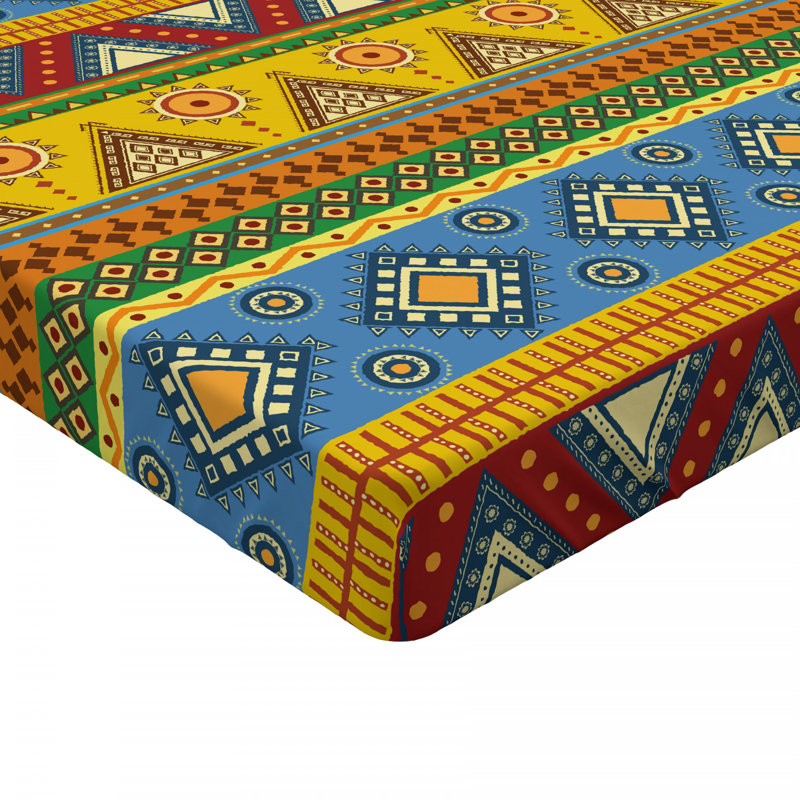 Microfiber Geometric Fitted Sheet, Full Fitted Sheet