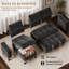 Canapé-lit modulaire en L de 80 po Oppelo - Canapé-lit convertible avec méridienne de rangement et chargement USB-440377243