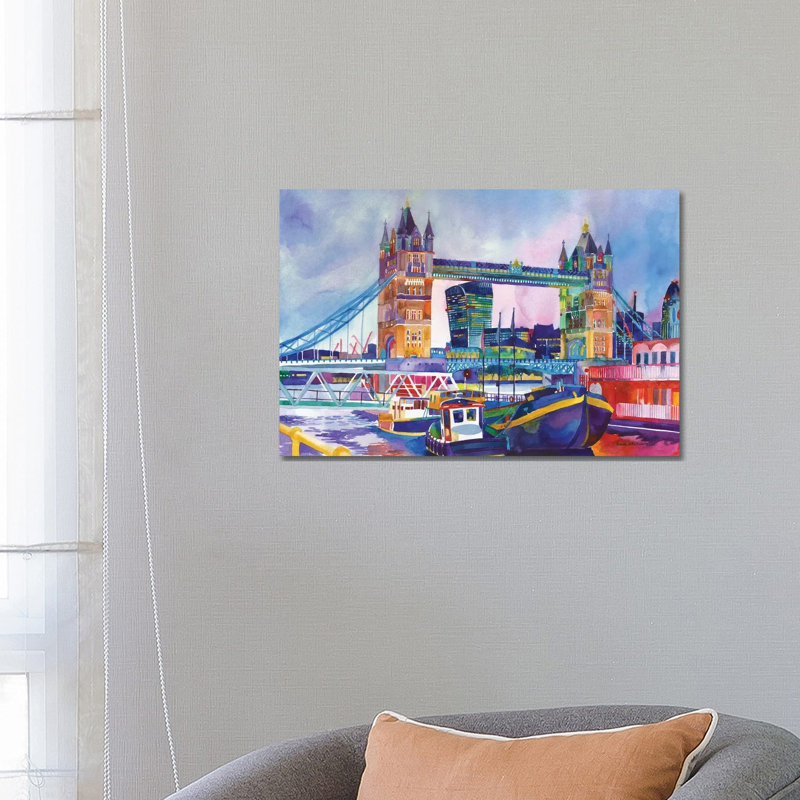 Sunset In London II - Wrapped Canvas Painting, 45.72cm H x 66.04cm W x 1.91cm D