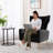 Modern Velvet Accent Chair With Wingback Design Gold Metal Legs And Pillow – Elegant Lounge Chair For Living Room & Bedroom-984239736