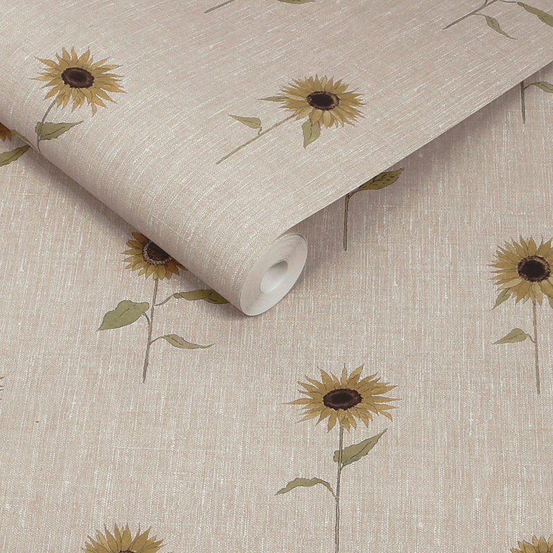 Sophie Allport Sunflowers Woven Wicker Wallpaper