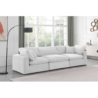Ivoryanna 120" Velvet Square Arm Modular Sofa