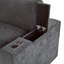 Canapé modulaire avec rangement, charge sans fil et ports rembourrés gris et bourre en coton PP-85991796