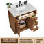 Meuble-lavabo simple 42 po avec tiroir, tablette, prise de courant et plateau en marbre d'ingénierie-2137449797-2137449796