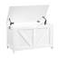 Banc blanc pour hall d'entrée, assemblage facile, grand intérieur, poignée en forme de U, support de rangement spacieux de 300 lb, attrait rétro, 2 charnières, option multi-usage rapide-1661114739