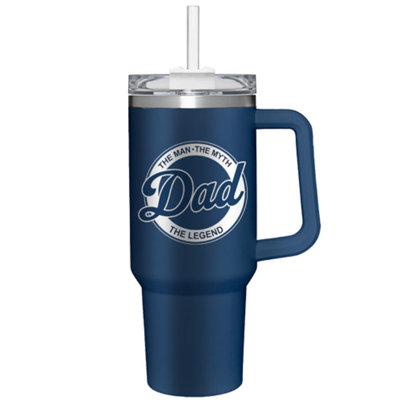 Dad The Man The Myth The Legend Canyon Cup, Double Wall Stainless Steel w/ Straw, 40oz, Gift Box