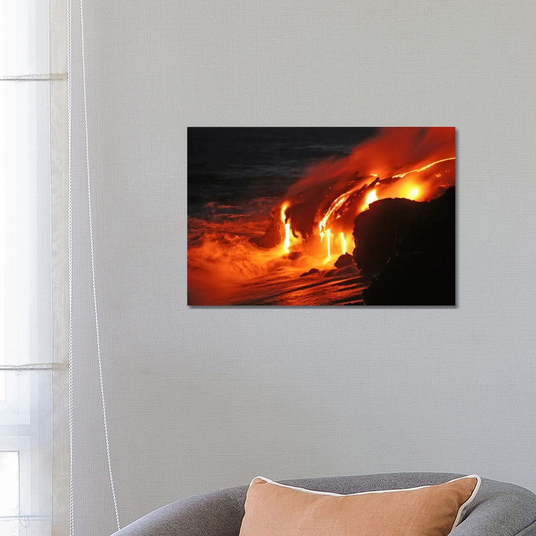 Kilauea Lava Flow Sea Entry, Big Island, Hawaii III by Martin Rietze - Wrapped Canvas Print