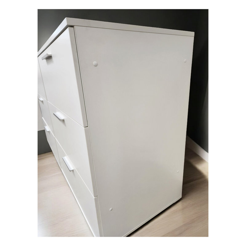 Commode modulaire à trois tiroirs Morgan, Blanc