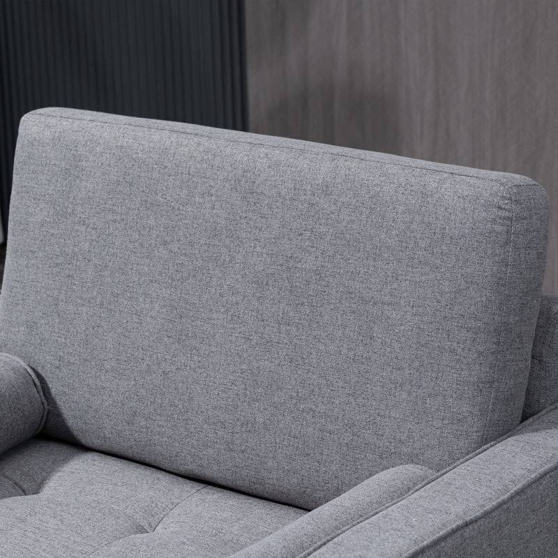 Upholstered Armchair, Gray Linen