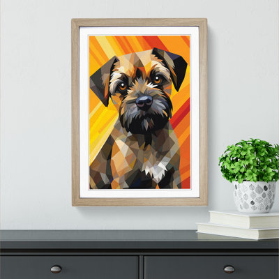 Border Terrier Op No.2 - Single Picture Frame Print on Wood