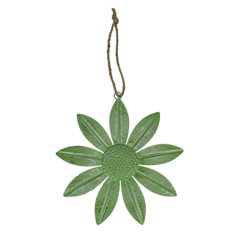 Ensemble de 3 sculptures murales rétro en métal rouge, jaune et vert avec des décorations vieillies - chacune l 9,25 po x P 0,25 po x H 9 po