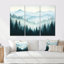 Hiver, art mural pin, forêt enneigée, ensemble de 3 toiles encadrées Jamarion