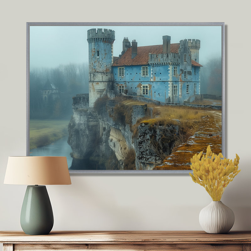 Pieper - Castles Wall Art Living Room, Toile argentée avec cadre flottant, H 12 po x l 20 po x P 1 po