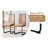 Ensemble de table et de chaises Ensemble de table de salle à manger en bois aggloméré texturé 67 po x 36 po avec chaises en tissu brun. Autocollant MDF, autocollant texturé de couleur bois, pieds de chaise de salle à manger en C noir, convient à la-1852010639