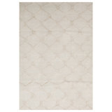 Wool Geometric Area Rug in Beige