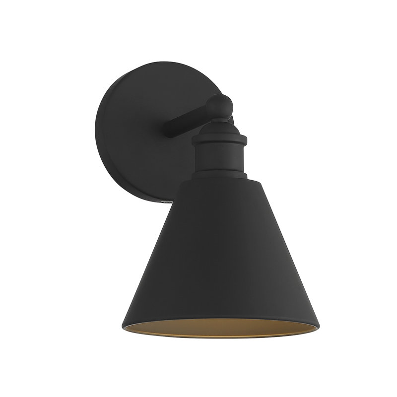 Applique murale 1 lumière Meridian en noir mat, Noir, Noir